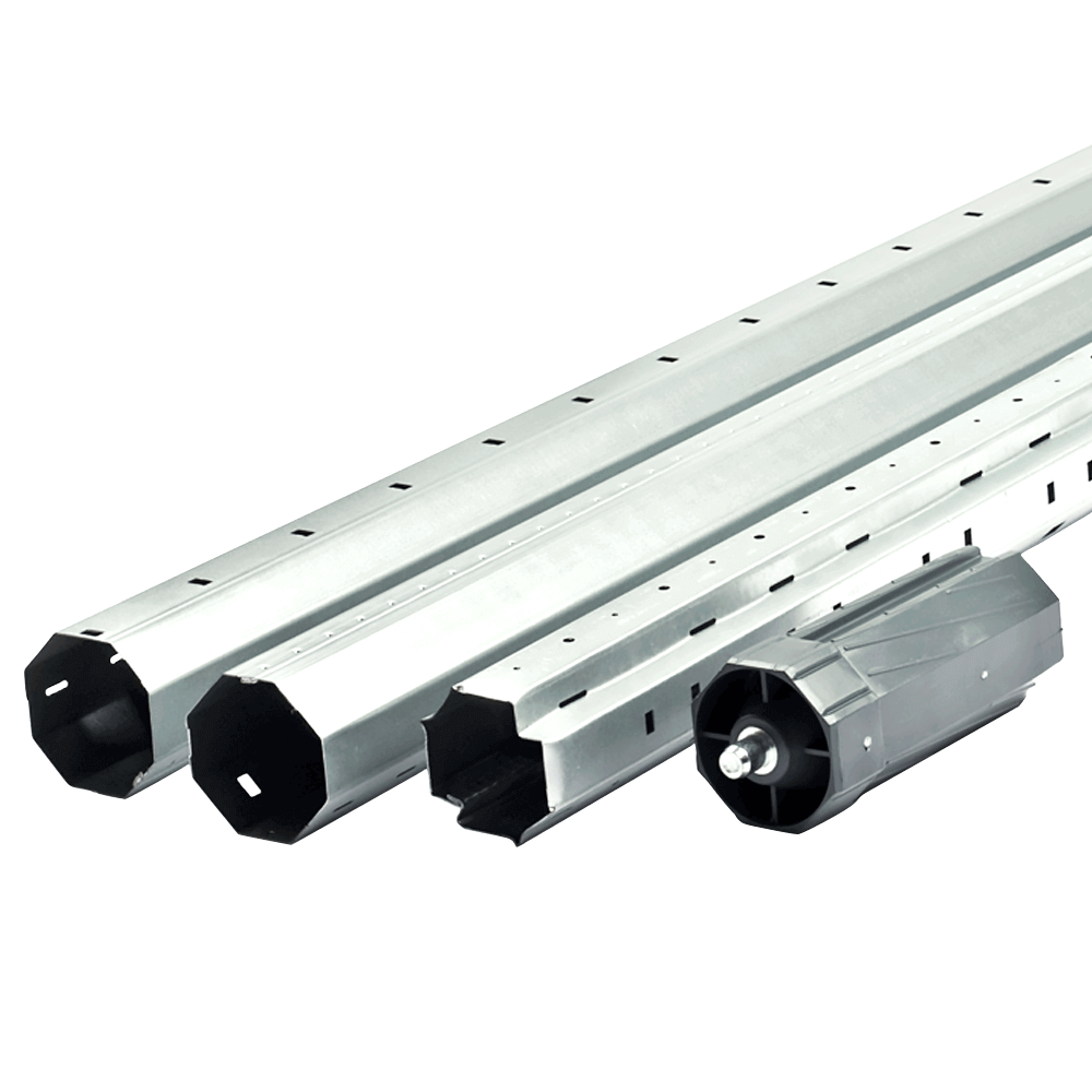 SET Stahlwelle MAXI | bis 240cm lange 8-Kant Stahlwelle mit 60mm Schlüsselweite inkl. Walzenkapsel MAXI