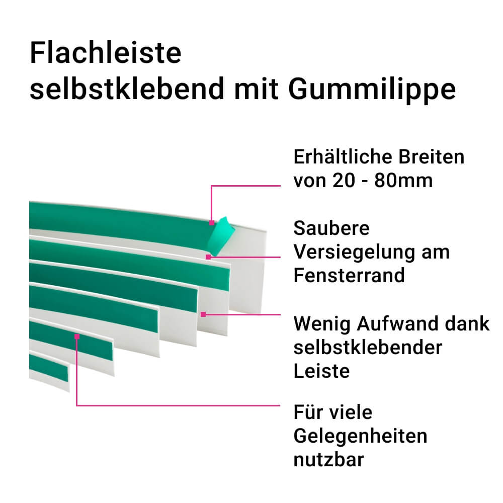 EXTE Flachleiste auf Rolle, mit Weichlippe, selbstklebend - vasalat