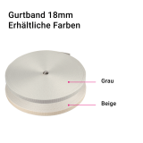 Gurtband 18mm | Sonderbreite 18mm breiter Gurt als 50m Rolle in gngigen Farben