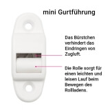 Gurtwickler mini AUFPUTZ | Aufputzgurtwickler mit Designkappen inkl. 14mm Gurt, Lochabstand 15,3cm