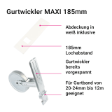 Gurtwickler MAXI bis 16m |  MEGA Gurtwickler bis 16m Gurtaufnahme mit Lochabstand 185mm