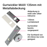 Gurtwickler MAXI 5,3m | Gurtwickler mit Metallabdeckplatte verschiedene Lochabstnde 135mm - 215mm