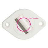 Gurtfhrung MAXI 360 | Gurtfhrung 360 drehbar mit Brste fr 20-23mm breites Gurtband, Lochabstand 44mm