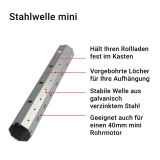 Stahlwelle mini | 8-Kant Stahlwelle mit 40mm Schlsselweite, galvanisch verzinkt