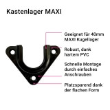 Kastenlager MAXI | aus PVC fr 40mm MAXI Kugellager geeignet, einfaches Anschraublager