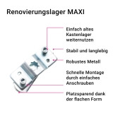 Renovierungslager MAXI | fr 10 x 10mm Vierkantzapfen, Motorlager ohne Ausbau bestehender Lager