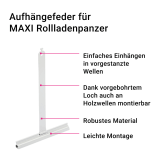 Aufhngefeder MAXI | praktische Aufhngung von MAXI Rollladenpanzern (bis 65mm Deckbreite)