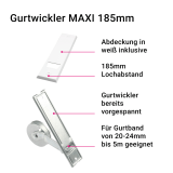 Gurtwickler MAXI 5m | Einlassgurtwickler inklusive weier Abdeckung mit Lochabstnden 105-185mm