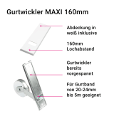 Gurtwickler MAXI 5m | Einlassgurtwickler inklusive weier Abdeckung mit Lochabstnden 105-185mm