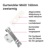 Gurtwickler MAXI 5m | Einlassgurtwickler inklusive weier Abdeckung mit Lochabstnden 105-185mm