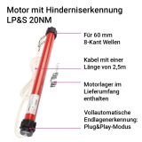 Rollladenmotor LP&S | elektronischer Rohrmotor mit Hinderniserkennung