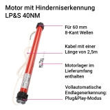 Rollladenmotor LP&S | elektronischer Rohrmotor mit Hinderniserkennung