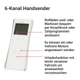 FUNK Handsender & Zeitschaltuhr | 6-Kanal Sender fr FUNK Rollladenmotore und/oder Markisenantriebe