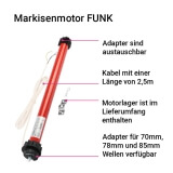 FUNK Markisenmotor | 40NM Zugkraft fr Markise bis zu 8m Ausfall und 2 Gelenkarme