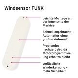 Windsensor FUNK | autom. Einfahren der Markise bei Wind fr FUNK Markisenantriebe